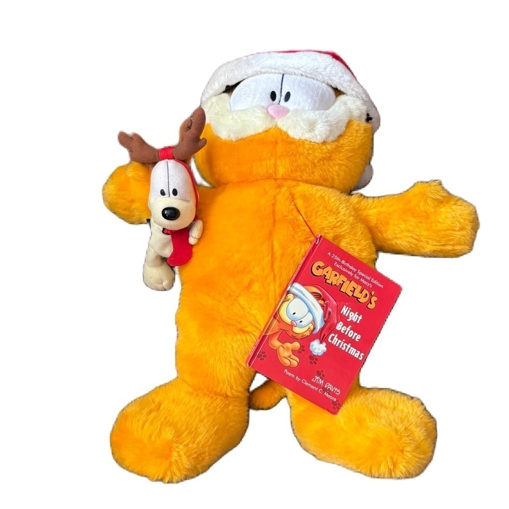 Vintage Garfield 19" Macy's 25 Years Odie & Book Santa Night Before Christmas